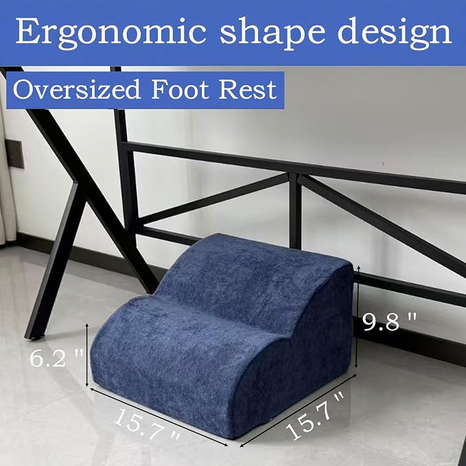 Foot Rest for Under Desk at Work.Multifunctional 3-Tier Foot Stool,with Washable Footrest.for Under Desk,Office Chair Gaming Chair & Sofa,Leg Elevation Pillow,Supports Posture (Dark Blue)