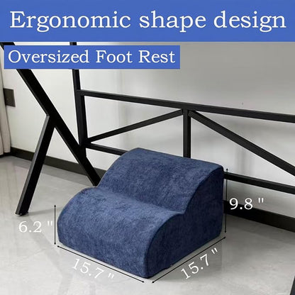 Foot Rest for Under Desk at Work.Multifunctional 3-Tier Foot Stool,with Washable Footrest.for Under Desk,Office Chair Gaming Chair & Sofa,Leg Elevation Pillow,Supports Posture (Dark Blue)