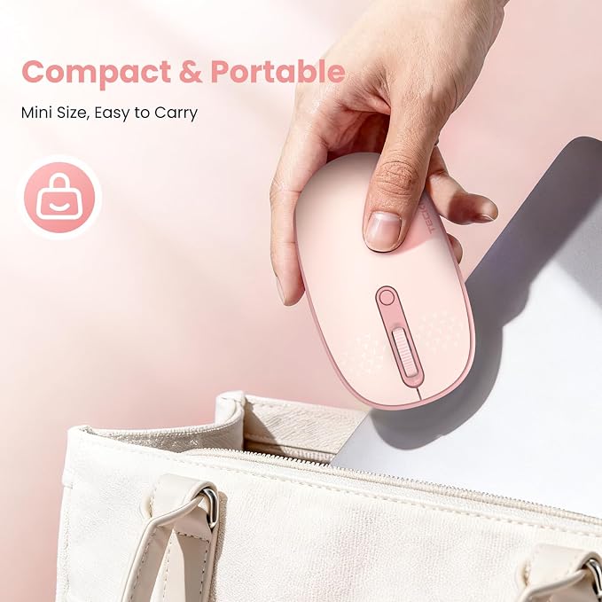 TECKNET Wireless Mouse,Bluetooth Mouse (BT5.3/5.0 & 2.4G) with USB Receiver Silent Optical Computer Mice，Wide Compatibility