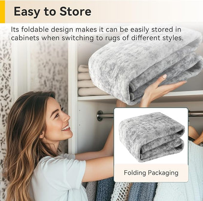 RELEANY Washable Area Rugs 6'x8' Non-Slip Modern Abstract Soft for Living Room Entryway Bedroom Kitchen, Print Pattern, Gray White Grey