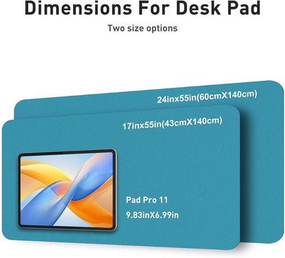 Aothia Faux Leather Desk Mat - Non-Slip PU Leather Desk Blotter, Waterproof Writing Surface, Large Desk Pad for Office & Home (Turquoise, 55" x 17")