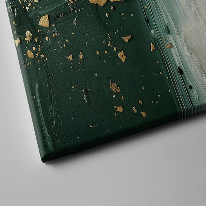 3pcs Emerald Green Wall Decor Living Room,Modern Green and Gold Marble Abstract Canvas Wall Art Painting Prints,Minimalist Framed Wall Art for Bedroom Office Home Decoration,Ready To Hang,12x16in