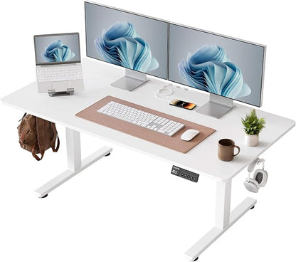 YIHAYO One-Piece Low Height Adjustable Desk, Lifts 18.1-28.3 Inches, Electric Standing Desk for Short People, 48 x 24 Inches Computer Table with Splice Board for Home Office, White