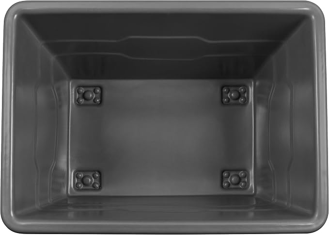 ReadySpace Commercial 16 Bushel Utility Cart with Steel Base, Poly Box Basket Truck, Laundry Cart, and Rolling Trash Bin, 47-Inch x 34.75-Inch x 35.5-Inch, 1000 Pound Weight Capacity, Gray