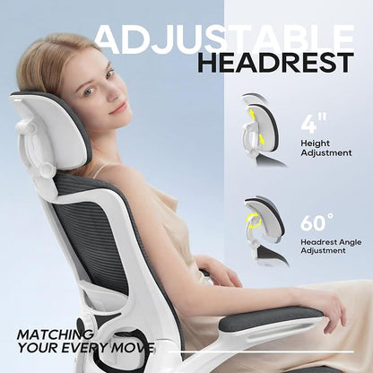 Ergonomic Office Chair for Long Hours, Full-Body Support, Relieve Neck & Back Pressure, 330LBS Capacity, Ideal for Home Office, Office & Study