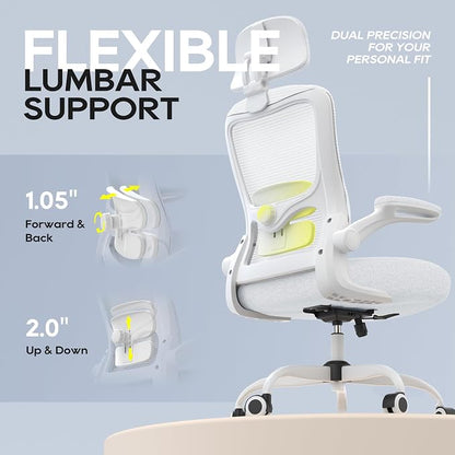 Ergonomic Office Chair for Long Hours, Full-Body Support, Relieve Neck & Back Pressure, 330LBS Capacity, Ideal for Home Office, Office & Study