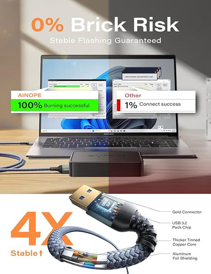 AINOPE USB to USB Cable, 10FT*1Pack USB 3.0 A to A Male to Male Cable [Never Rupture] Double End Type A Cord for Data Transfer, Compatible with Hard Drive Enclosures, Laptop Cooler, KVM, DVD Player