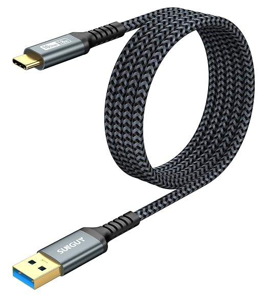 SUNGUY Android Auto USB C Cable, 5FT USB-C 3.1 Gen 2 Braided 3A Fast Charging & 10Gbps Data Transfer CarPlay Cable, for iPhone 17/16/15 Pro Max, Galaxy S22 S21 Note 20, Pixel 6 5