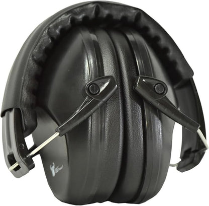 Earmuff hearing protection with low profile passive folding design 26dB NRR and reduces up to 125dB