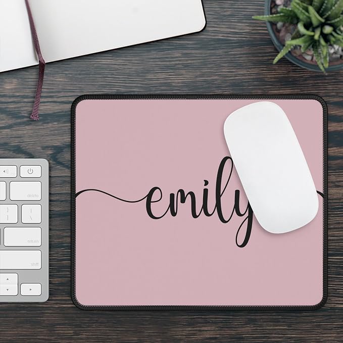 Hilis Custom Mouse Pad Personalized Color and Name, Gaming Office Work Desk Mat, 4 Sizes Mousepad, Office Supplies & Accessories, Matt for Desktop
