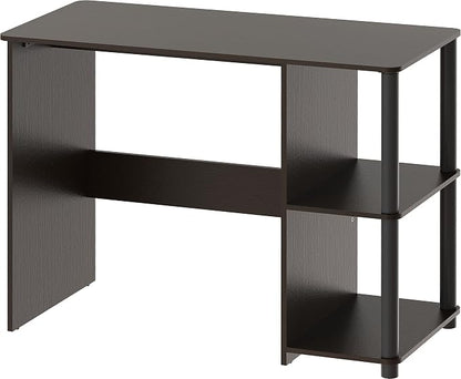 SHW 35-Inch Home Office Cyrus Desk with Open Storage Shelves, Espresso