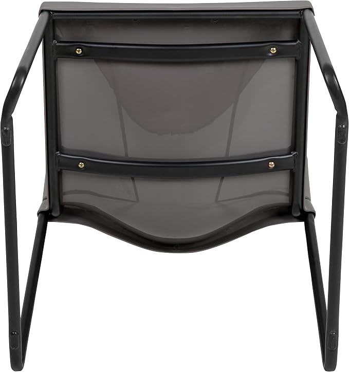 Flash Furniture Hercules Series Contoured Stacking Chairs for Waiting Rooms and Offices, Ergonomic Lobby Chairs with Curved Back, Set of 5, Gray