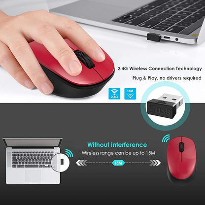 LeadsaiL Wireless Mouse for Laptop, 2.4GHz Silent USB Mouse, Slim Optical Mouse with 3 Buttons, 1600 DPI, Works with Windows, Mac, Chrome OS, Linux