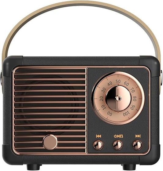 Dosmix Retro Bluetooth Speaker, Vintage Decor,Small Wireless Bluetooth Speaker,Cute Old Fashion Style for Kitchen Desk Bedroom Office Outdoor,Birthday Gifts for Women Men Teens