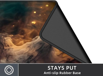 Rinaze Large Gaming Mouse Pad Desk Mat with Superior Micro-Weave Cloth, XXL Big Mousepad with Stitched Edges, Anti-Slip Desk Keyboard Pad for Gaming, Office and Home