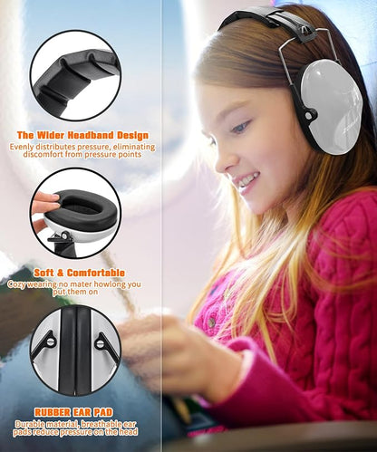 ZOHAN 032 Kids Noise Canceling Headphones - 25dB NRR Kids Ear Protection Earmuffs for School, Monster Jam, Fireworks, Travel, Air Show, Concert, Autism - Grey