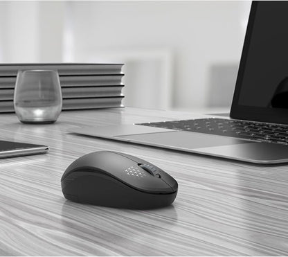 seenda Wireless Mouse for Laptop, 2.4G Noiseless Mouse with USB Receiver - Optical Tracking Portable Computer Mice for Chromebook, PC, Tablet, Windows System, 24 Months Battery Life - Black