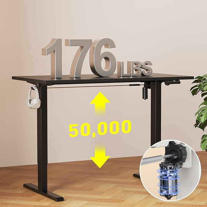 WALKINGDESK 40x24 Inches Whole Piece Electric Standing Desk, Seamless One Piece Height Adjustable Sit to Stand up Desk for Home Office, Ergonomic Computer Workstation, Black