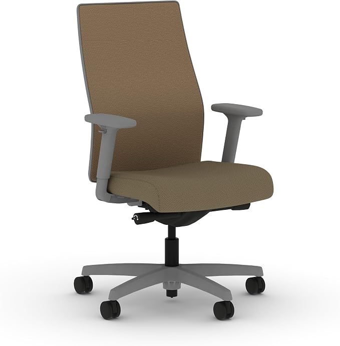 HON Ignition 2.0 Mid Back Task Chair, Spectrum Mesh, Advanced Synchro-Tilt Control, Office Chair with Lumbar Support, Height and Width Adjustable Arms, Titanium Frame, Quicksand