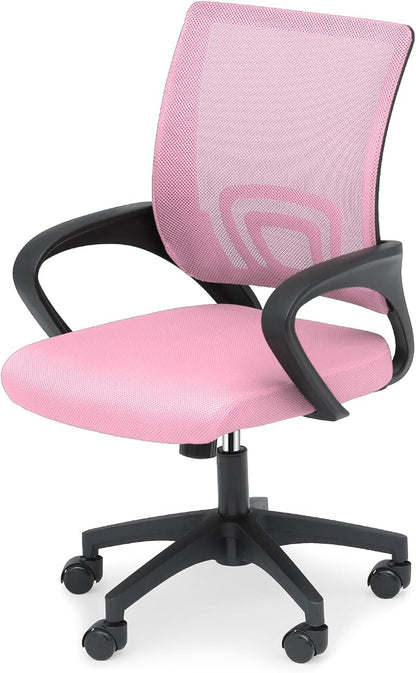 Office Chair Ergonomic - Mesh Desk Chair with Lumbar Support & Wide Seat (300Lbs Capacity) Adjustable Height, Swivel Wheels - for Home Office, Gaming, Bedroom