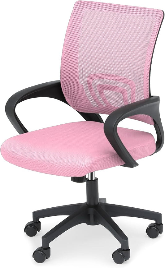 Office Chair Ergonomic - Mesh Desk Chair with Lumbar Support & Wide Seat (300Lbs Capacity) Adjustable Height, Swivel Wheels - for Home Office, Gaming, Bedroom