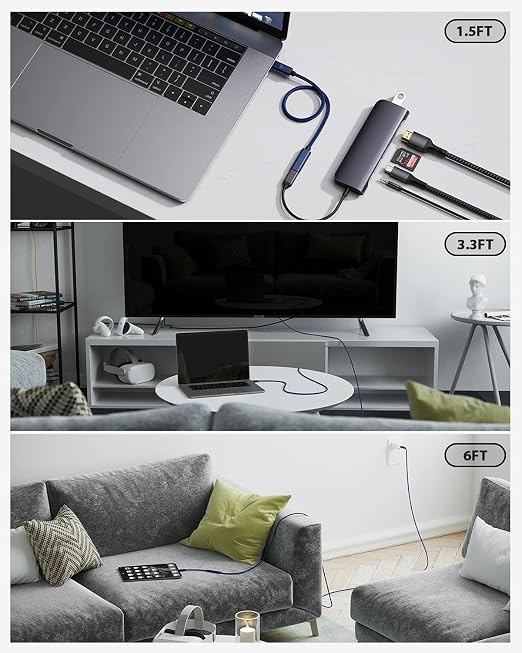 Faracent USB C Extension Cable (10Gbps), USB 3.2 Type C Male to Female Extension Charging Sync for iPhone 17 16 15 Pixel PSVR2 MacBook Air Pro/New iPad Dell XPS Surface Book 6ft Blue