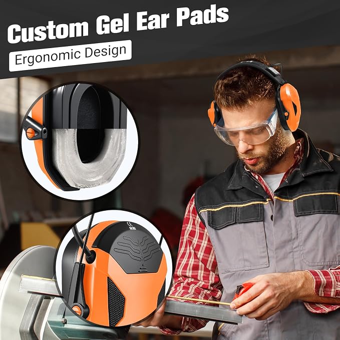 Electronic Shooting Ear Protection w/Gel Pads, 23dB NRR Active Noise Reduction & 3X Amplification Headset for Shooters