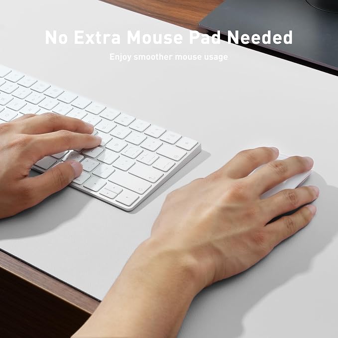 Aothia Leather Desk Pad Protector, Mouse Pad, Office Desk Mat, Non-Slip PU Leather Desk Blotter, Laptop Desk Pad, Waterproof Desk Writing Pad for Office and Home (36" x 17", Off-White)