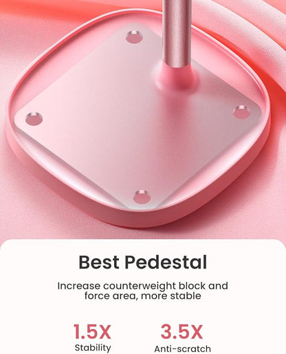 LISEN Phone Stand for Desk, iPhone Holder for Desk Offices Accessories | Vanity Decor, Cute Design, Pink Gifts Gadgets, Pink Bathroom Living Dorm Room Essentials Decor, iphone stand for desk