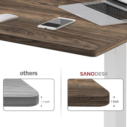 SANODESK Whole-Piece Particle Board Table Top for Standing Desk and Home Office Desk DIY, 48x24x1 Inch Walnut Veneers Desk Top