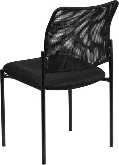 Flash Furniture Jana Comfort Black Mesh Stackable Steel Side Chair