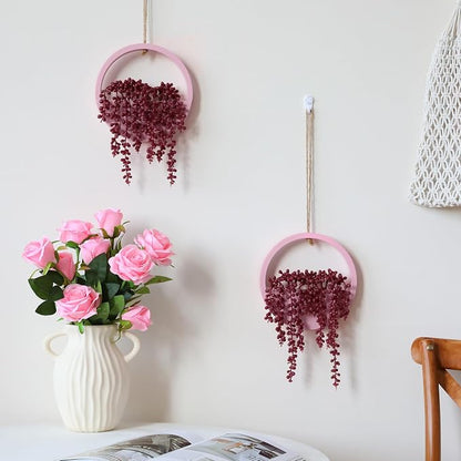 Artificial Hanging Plants Hanging Planter Fake Succulents Artificial String of Pearls with Pot and Lanyard for Home Office Wall Decoration
