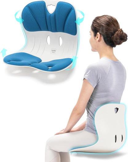 curble Wider – Ergonomic Desk Chair Seat Cushion, Everyday Passive Posture Trainer for Work from Home, Office & Car, Breathable Lumbar Support