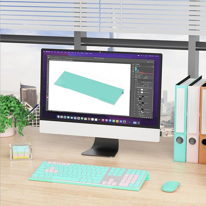 Computer Keyboard Stand Holder - Ergonomic Acrylic Keyboard Stand for Desktop Comfortable Keyboard Tray Riser with Silicone Anti-Slip Strip for Home School Office Desk Accessory, Green