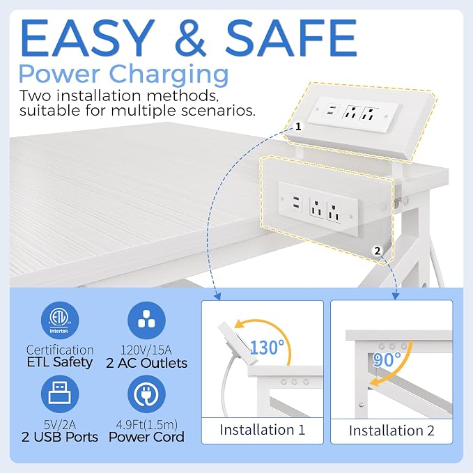 METYERRY Large Printer Stand with Power Outlet, with Height Adjustable Storage Shelf, 3 Tier Rolling Printer Cart with Industrial Wheels, 23.6 x 23.6 Inches Printer Table for Home Office, White
