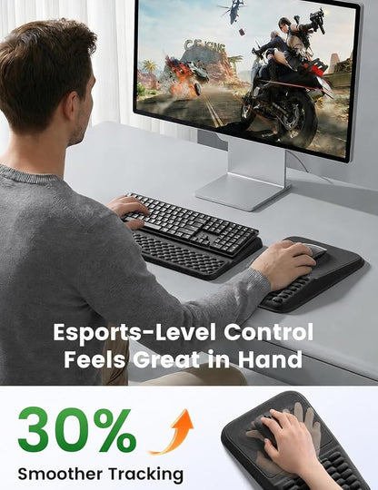 Vaydeer Keyboard Stand and Mouse Pad Set with Wrist Rest, Soft Memory Foam Wrist Support, Ergonomic Wrist Cushion for Desk, Relieves Carpal Tunnel Pain, Palm Hand Typing for Office, Home, Gaming