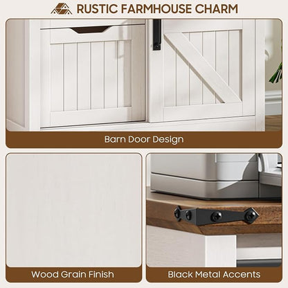Vabches Lateral File Cabinets with Adjustable Shelf, Farmhouse Filing Cabinet for Home Office, Filing Organization Storage Cabinets with Sliding Barn Door for Hanging Files Letter/A4.