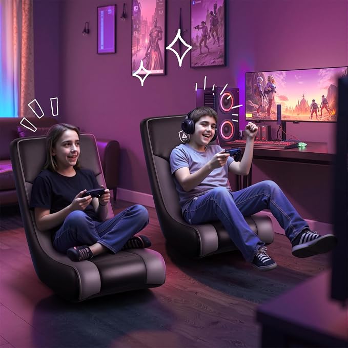 GTPLAYER Floor Rocker Gaming Chair – Adjustable Angle Limiter, Ultra Lightweight Ergonomic Floor Rocking Game Seat for Gaming and Lounging, Black