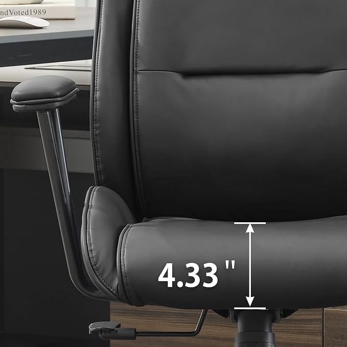 High Back Office Desk Chair,Ergonomic Reclining Office Chair,Modern Swivel Computer Chair,Conference Room Chairs,Black Leather Chair with Lumbar Support,330lbs (Pure Black)