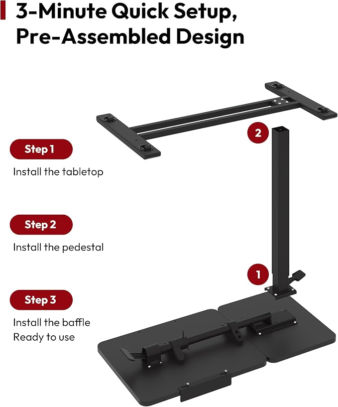 SANODESK Small Rolling Overbed Table Adjustable Height with Wheels, Mobile Laptop Desk with Tilting Desktop, Portable Computer Workstation for Home Office, Classroom, Bedside, Black
