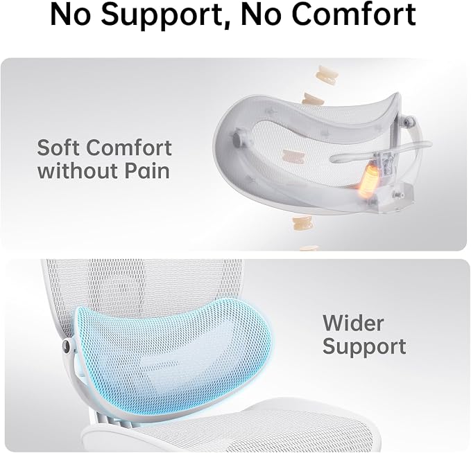 SIHOO Doro C300 Pro V2 Ergonomic Office Chair Without Footrest, Full-Body Adaptive Support, 8D Armrests & Breathable Mesh, Comfy High Back Computer Desk Chair for Long Hours, 135° Recline (White)