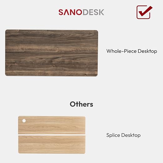 SANODESK Universal Tabletop 48"x24"x1" Thickness One-Piece Table Top Rectangular Particle Board for Standing Desk and Home Office Countertop DIY,Walnut Veneers Desk Top