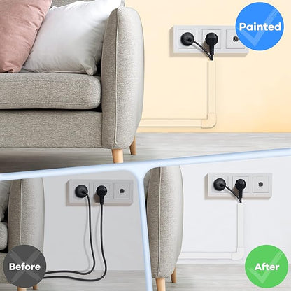 126in Cord Hider Kit, ZhiYo Wire Hiders for TV on Wall, Paintable Cable Management Kit, Wire Cover for Wall Mount TV, White Cable Raceway, Cord Cover Wire Management Kit, 8 x L15.7in W1.18in H0.67in