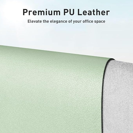 Aothia Faux Leather Desk Mat - Non-Slip PU Leather Desk Blotter, Waterproof Writing Surface, Large Desk Pad for Office & Home (Aqua, 55" x 24")