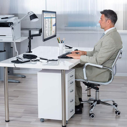 Mount-It! Single Monitor Arm Desk Mount with Gas Spring, Height Adjustable Monitor Stand for 13–32 Inch Screens up to 17.6 lbs, VESA 75x75 & 100x100, Clamp & Grommet