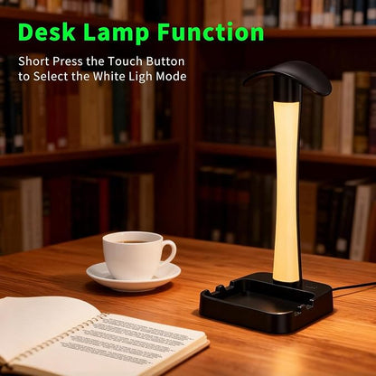 Headphone Stand with Charger,Gaming Headset stand with RGB Light Mode,For Airpod Max Stand,Desk Lamp,Phone Holder,Tablet Holder,desktop organizer,Gifts for Gamers & Music Lover(Black)