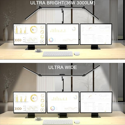 Omorepa 36W 3000LM Ultra Bright Architect Desk Lamp with Base, 47.4Inches Wide Tall Overhead Desk Light for Home Office, Dimmable Table Light with Remote for Desktop Working,Drafting,Reading