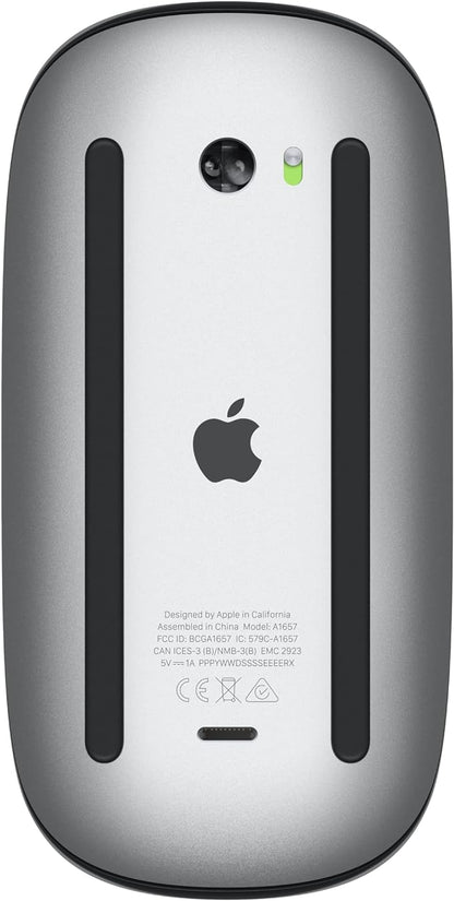 Apple Magic Mouse  (Wireless, Rechargable) - Black Multi-Touch Surface (Renewed)
