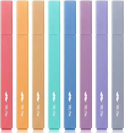 Mr. Pen- Aesthetic Highlighters No Bleed, 8 Pack, Jewel Tones, Chisel Tip | Cute Highlighters Assorted Colors for Journaling, Highlighting, Underlining, Fast Dry, Back to School Supplies