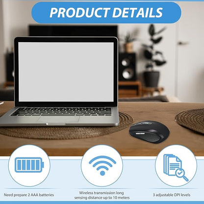 Macarrie 30 Pack Wireless Mouse for Laptop 1200dpi Wireless Computer Mouse Bulk with 6 Buttons Included USB Receiver Compatible with Windows, Pc, Computer